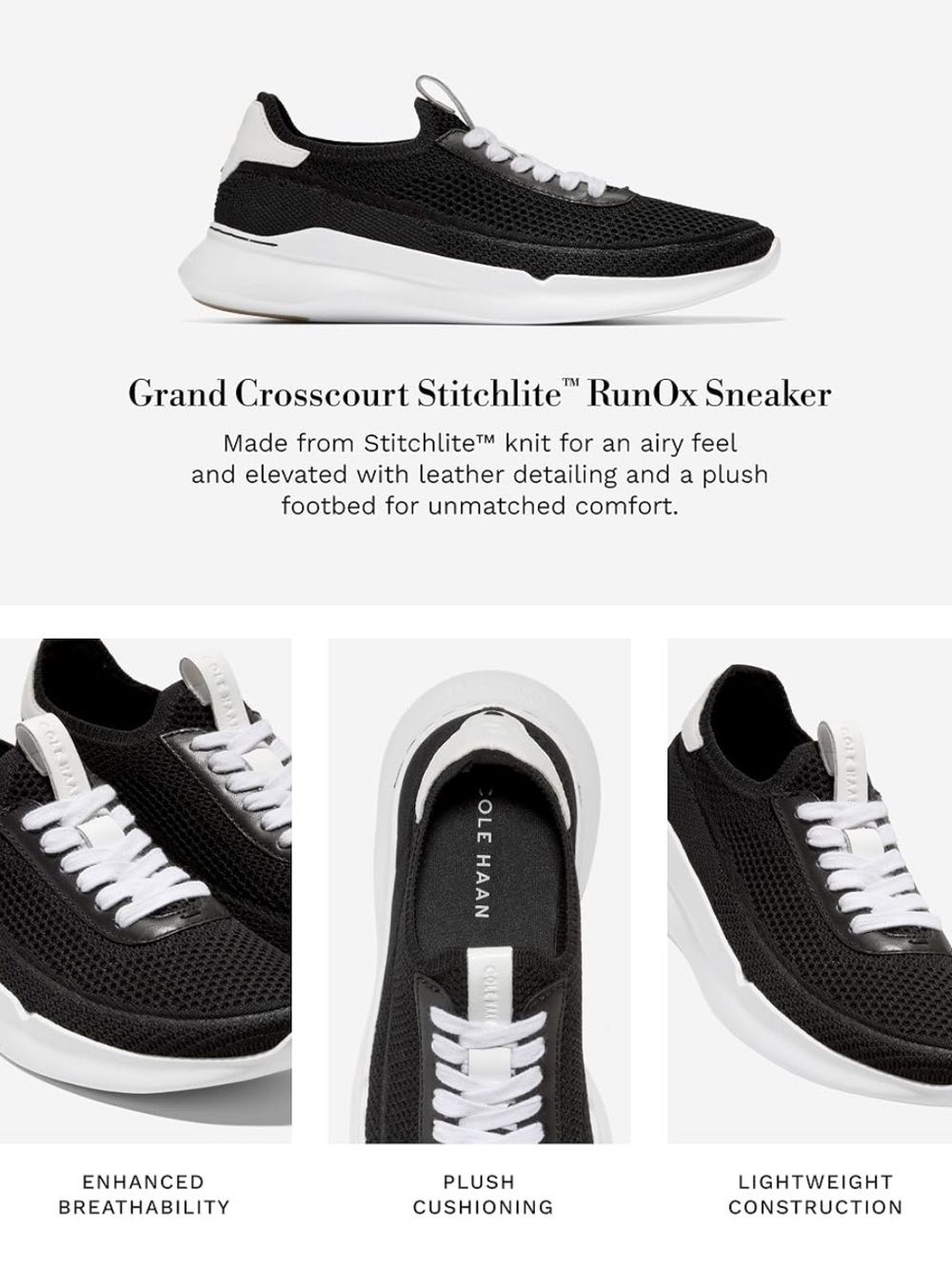 Cole Haan Grand Crosscourt Stitchlite Runox Breathable Sneakers $130 New - Picture 9 of 9